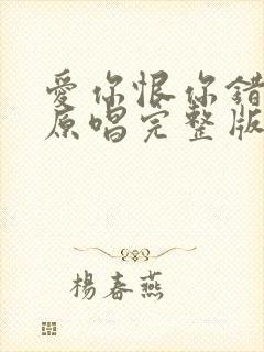 爱你恨你错过你原唱完整版