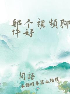 那个视频聊天软件好