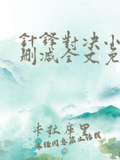 针锋对决小说无删减全文免费阅读笔趣下载