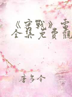 《密战》电视剧全集免费观看