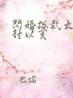 闪婚总裁太霸道封以寞