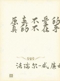 原来不爱的人是真的不在乎你