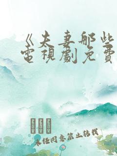 《夫妻那些事》电视剧免费观看