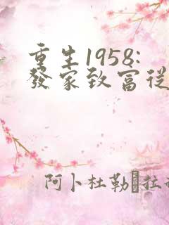 重生1958:发家致富从南锣鼓