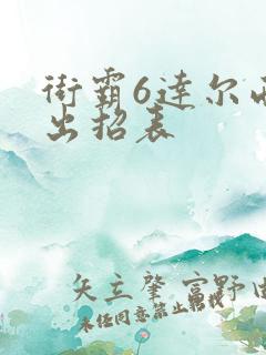 街霸6达尔西姆出招表