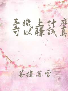 手机上什么平台可以赚钱真实可靠