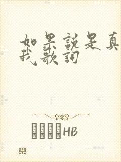 如果说是真的爱我歌词