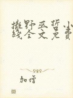 撒野巫哲小说在线全文免费阅读