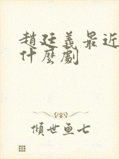 赵廷义最近演了什么剧