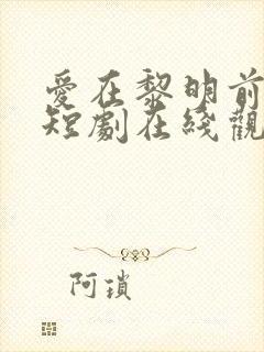 爱在黎明前升起短剧在线观看