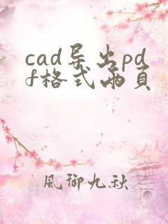 cad导出pdf格式两页