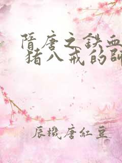 隋唐之铁血风云 猪八戒的师兄