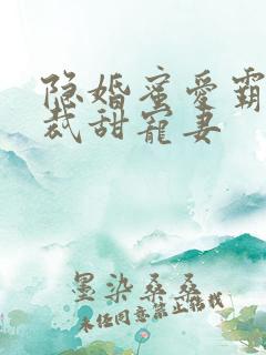 隐婚蜜爱霸道总裁甜宠妻