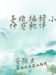 手机编辑小说用什么软件