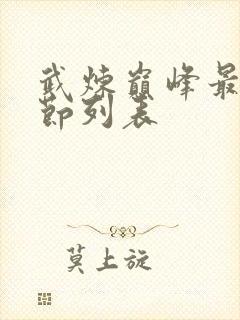 武炼巅峰最新章节列表