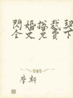 闪婚总裁契约妻全文免费下拉式漫画