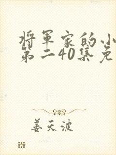将军家的小娘子第二40集免费观看