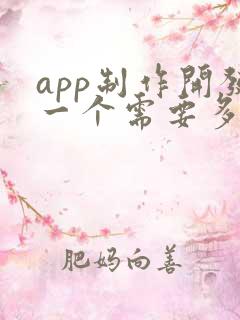 app制作开发一个需要多少钱