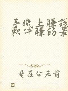 手机上赚钱哪个软件赚的最快