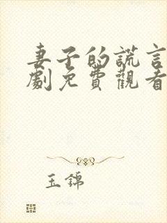 妻子的谎言电视剧免费观看全集