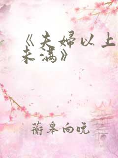 《夫妇以上恋人未满》