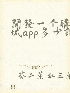 开发一个购物商城app多少钱