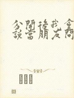 分开后我会笑着说当朋友问你关于我歌词