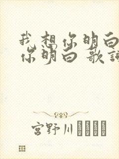 我想你明白,想你明白 歌词