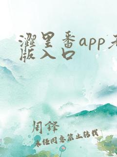 涩里番app老版入口