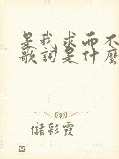 是我求而不得的歌词是什么歌