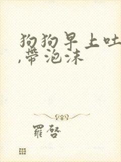 狗狗早上吐黄水,带泡沫