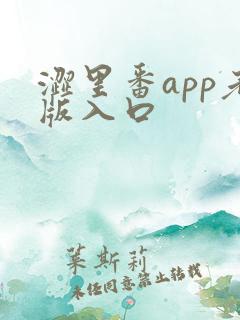 涩里番app老版入口