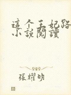 这个王妃路子野小说阅读