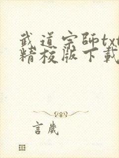 武道宗师txt精校版下载