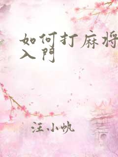 如何打麻将新手入门