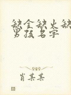 缺金缺火缺土的男孩名字