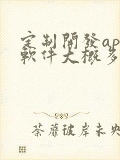 定制开发app软件大概多少钱