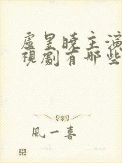 卢昱晓主演的电视剧有哪些