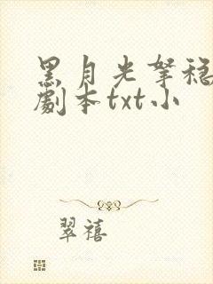 黑月光拿稳be剧本txt小