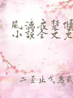 风漓夜楚倾歌的小说全文免费阅读