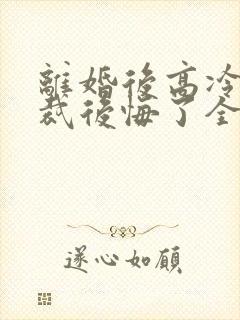 离婚后高冷女总裁后悔了全本