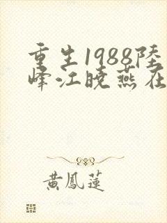 重生1988陆峰江晓燕在线阅读