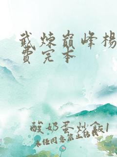 武炼巅峰杨开免费完本