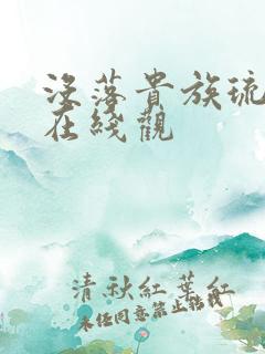 没落贵族琉璃川在线观