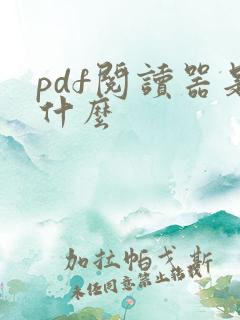 pdf阅读器是什么