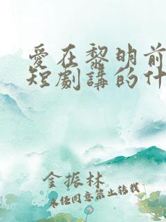 爱在黎明前升起短剧讲的什么