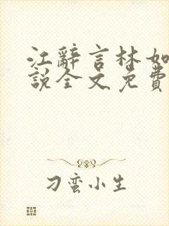 江辞言林如夏小说全文免费阅读