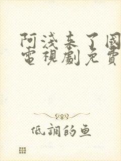 阿浅来了国语版电视剧免费观看