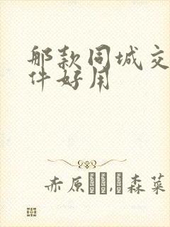 那款同城交友软件好用