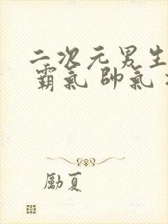 二次元男生图片 霸气 帅气 冷酷